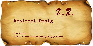 Kanizsai Remig névjegykártya